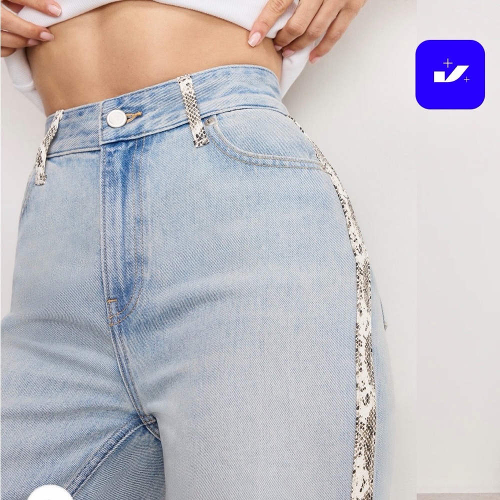 Good American Khloe Jean Snake Print Detail